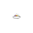 14K White Gold Family Jewelry Diamond Semi-Set Ring