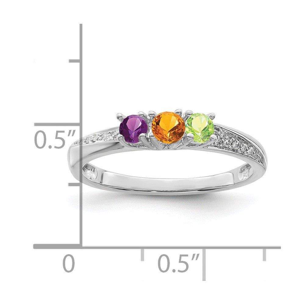 14K White Gold Family Jewelry Diamond Semi-Set Ring