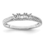 14K White Gold Family Jewelry Diamond Semi-Set Ring