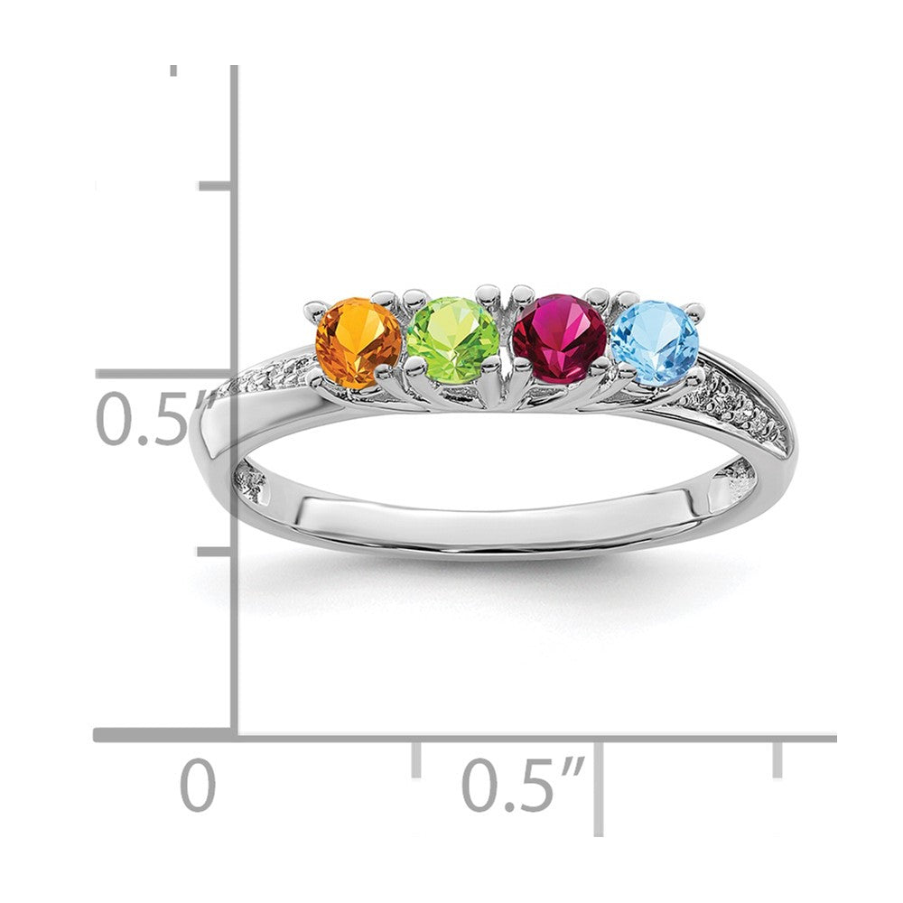 14K White Gold Family Jewelry Diamond Semi-Set Ring