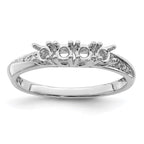 14K White Gold Family Jewelry Diamond Semi-Set Ring