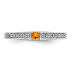 14K White Gold Family Jewelry Diamond Semi-Set Ring