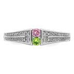 14K White Gold Family Jewelry Diamond Semi-Set Ring