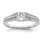 14K White Gold Family Jewelry Diamond Semi-Set Ring