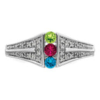 14K White Gold Family Jewelry Diamond Semi-Set Ring