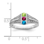 14K White Gold Family Jewelry Diamond Semi-Set Ring