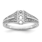 14K White Gold Family Jewelry Diamond Semi-Set Ring