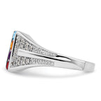 14K White Gold Family Jewelry Diamond Semi-Set Ring