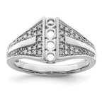 14K White Gold Family Jewelry Diamond Semi-Set Ring