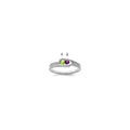 14K White Gold Family Jewelry Genuine Stone & Diamond Set Ring