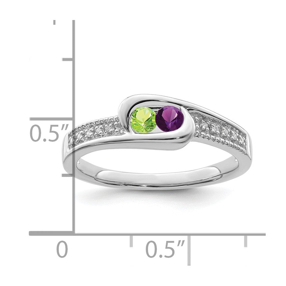 14K White Gold Family Jewelry Diamond Semi-Set Ring