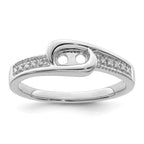 14K White Gold Family Jewelry Genuine Stone & Diamond Set Ring