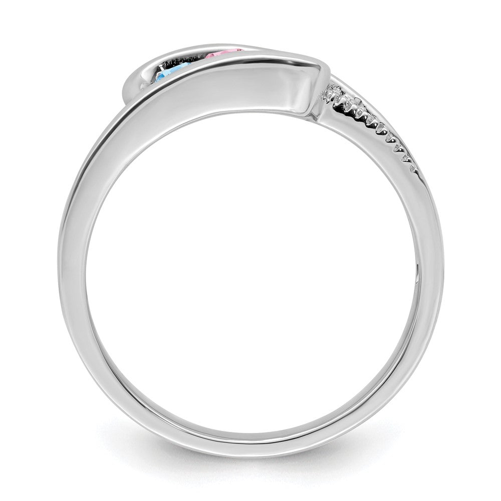14K White Gold Family Jewelry Diamond Semi-Set Ring