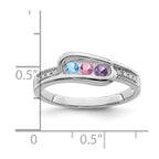 14K White Gold Family Jewelry Diamond Semi-Set Ring