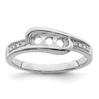 14K White Gold Family Jewelry Diamond Semi-Set Ring