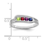 14K White Gold Family Jewelry Synthetic Stone & Diamond Set Ring