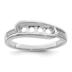 14K White Gold Family Jewelry Synthetic Stone & Diamond Set Ring