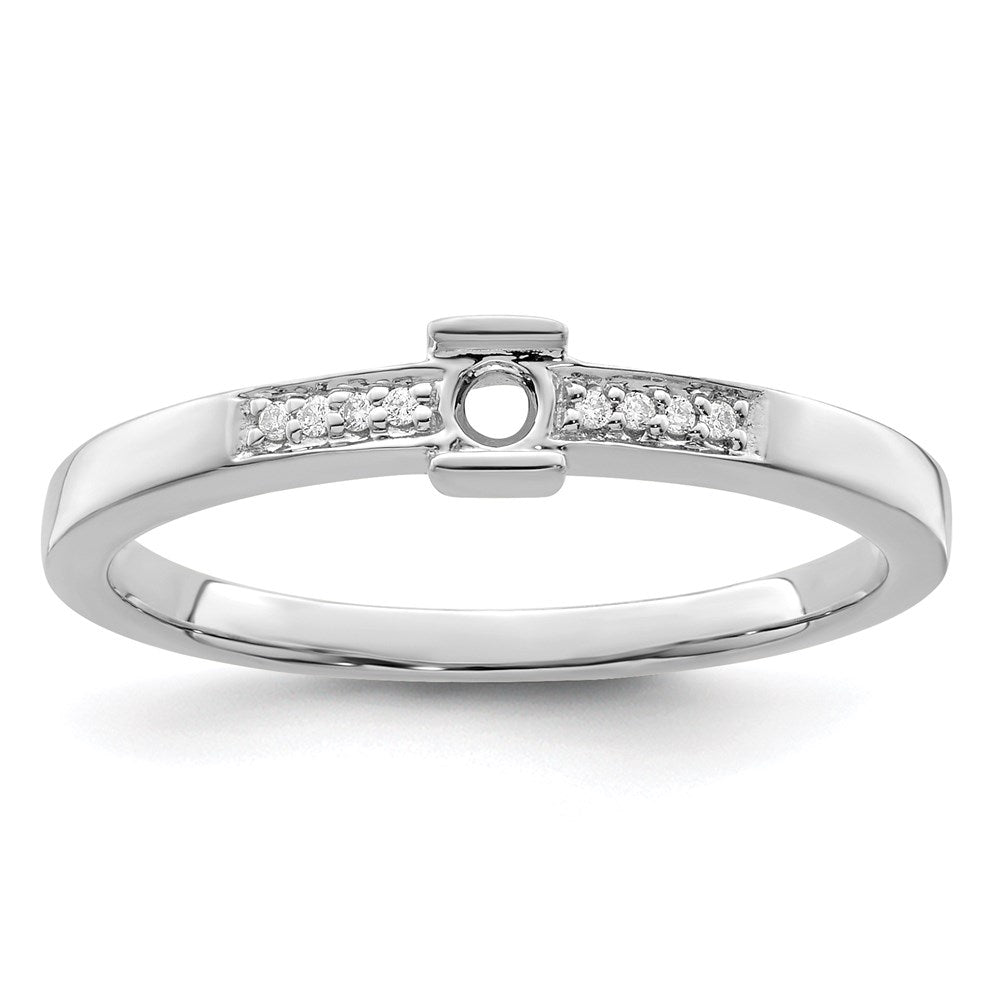 14K White Gold Family Jewelry Diamond Semi-Set Ring