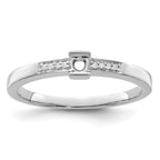 14K White Gold Family Jewelry Diamond Semi-Set Ring