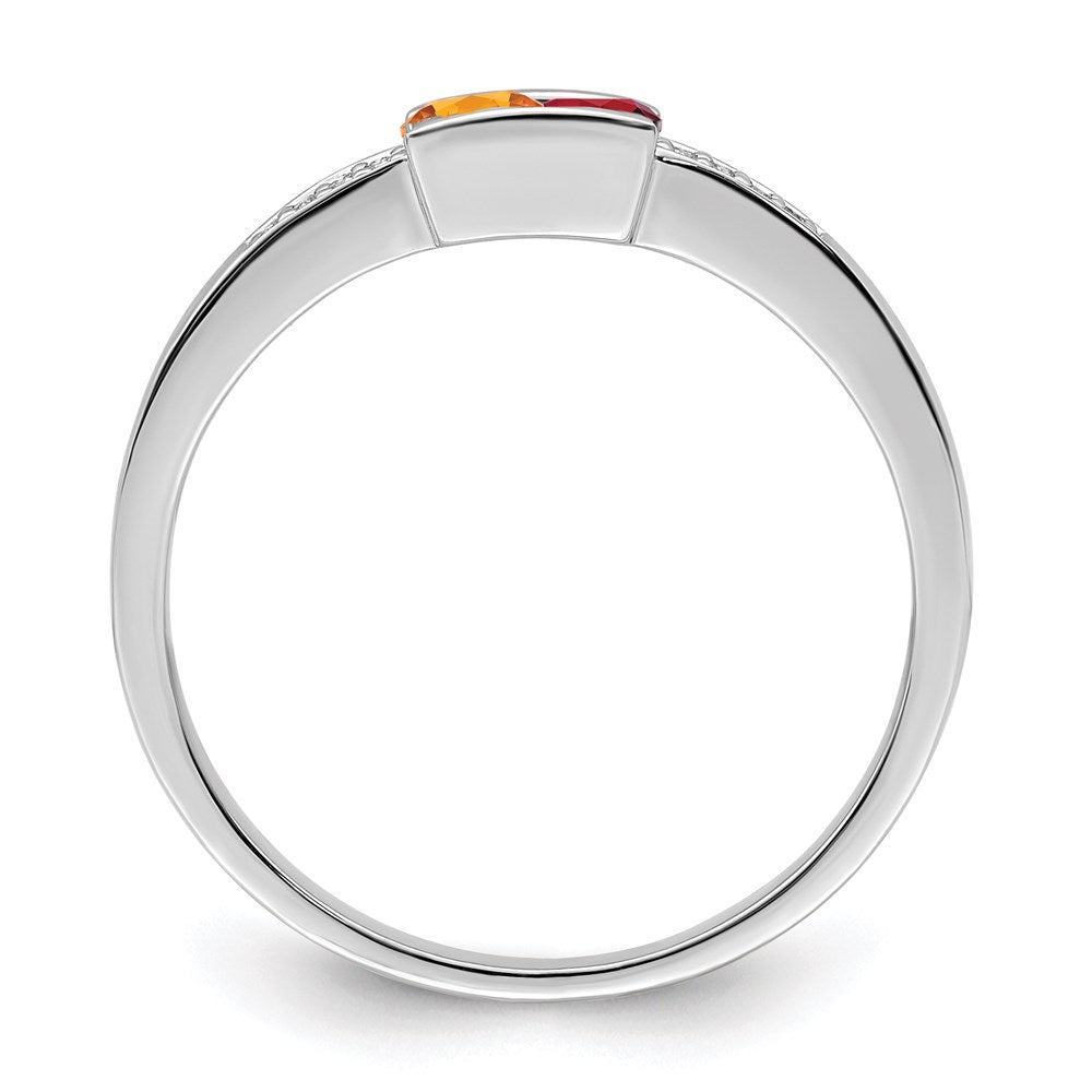 14K White Gold Family Jewelry Diamond Semi-Set Ring