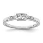 14K White Gold Family Jewelry Diamond Semi-Set Ring