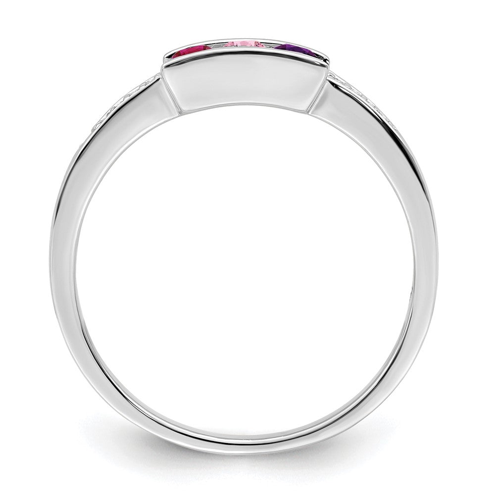 14K White Gold Family Jewelry Diamond Semi-Set Ring
