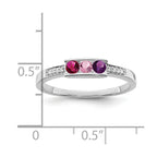 14K White Gold Family Jewelry Diamond Semi-Set Ring