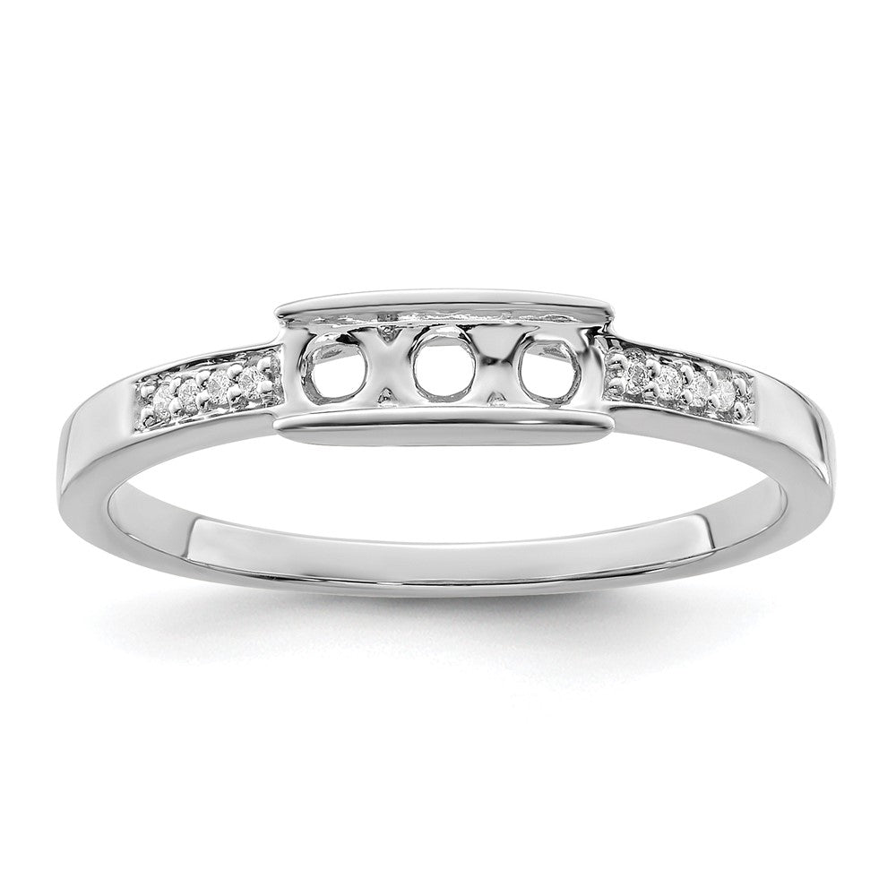 14K White Gold Family Jewelry Diamond Semi-Set Ring