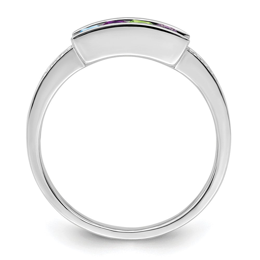 14K White Gold Family Jewelry Diamond Semi-Set Ring