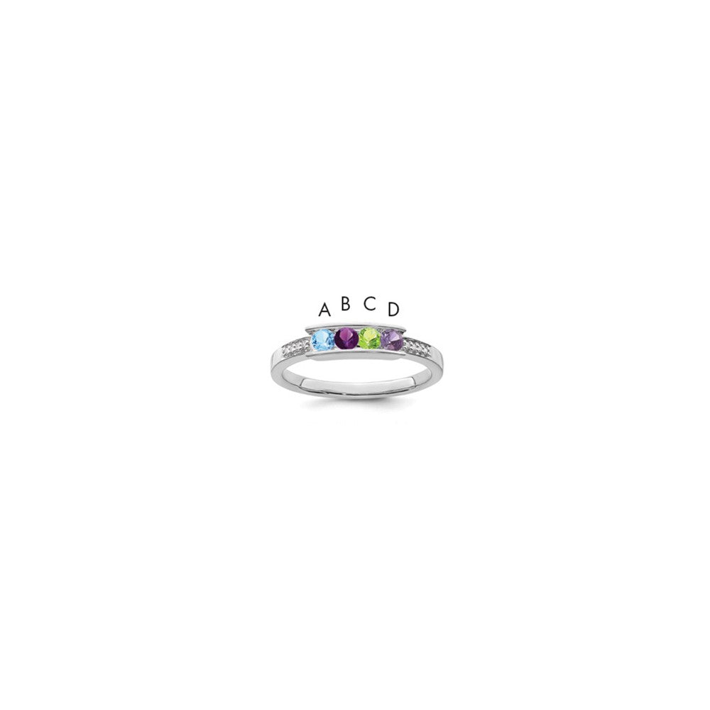 14K White Gold Family Jewelry Diamond Semi-Set Ring