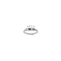 14K White Gold Family Jewelry Diamond Semi-Set Ring