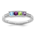14K White Gold Family Jewelry Diamond Semi-Set Ring