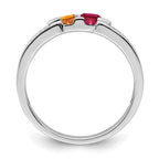 14K White Gold Family Jewelry Synthetic Stone & Diamond Set Ring