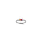 14K White Gold Family Jewelry Diamond Semi-Set Ring