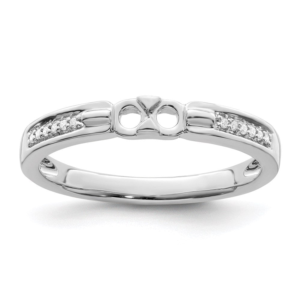 14K White Gold Family Jewelry Genuine Stone & Diamond Set Ring