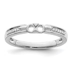 14K White Gold Family Jewelry Genuine Stone & Diamond Set Ring