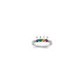 14K White Gold Family Jewelry Genuine Stone & Diamond Set Ring
