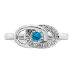14K White Gold Family Jewelry Diamond Semi-Set Ring