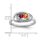 14K White Gold Family Jewelry Diamond Semi-Set Ring