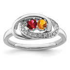 14K White Gold Family Jewelry Diamond Semi-Set Ring