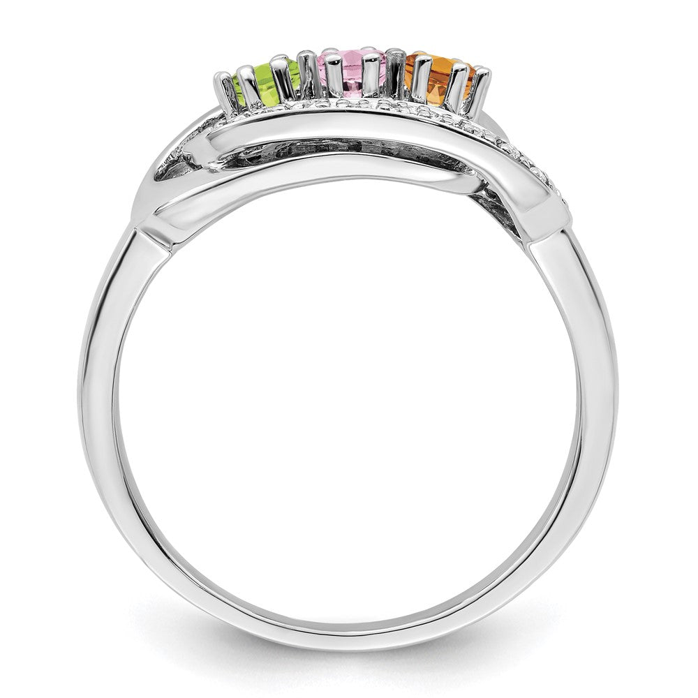 14K White Gold Family Jewelry Diamond Semi-Set Ring