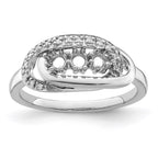 14K White Gold Family Jewelry Diamond Semi-Set Ring