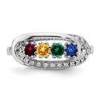 14K White Gold Family Jewelry Diamond Semi-Set Ring