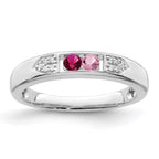 14K White Gold Family Jewelry Diamond Semi-Set Ring