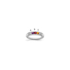 14K White Gold Family Jewelry Diamond Semi-Set Ring