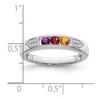 14K White Gold Family Jewelry Diamond Semi-Set Ring