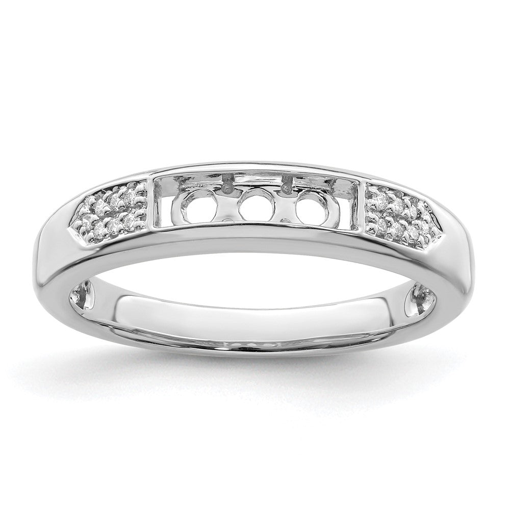 14K White Gold Family Jewelry Diamond Semi-Set Ring