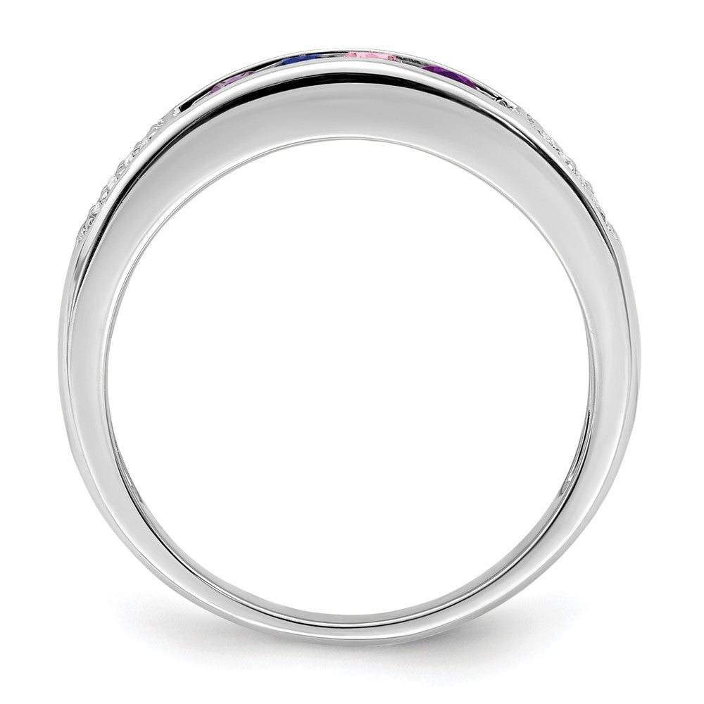14K White Gold Family Jewelry Diamond Semi-Set Ring