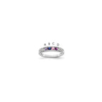 14K White Gold Family Jewelry Diamond Semi-Set Ring