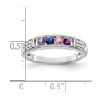 14K White Gold Family Jewelry Diamond Semi-Set Ring